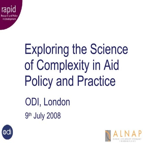 Exploring the Science of Complexity in Aid Policy and Practice