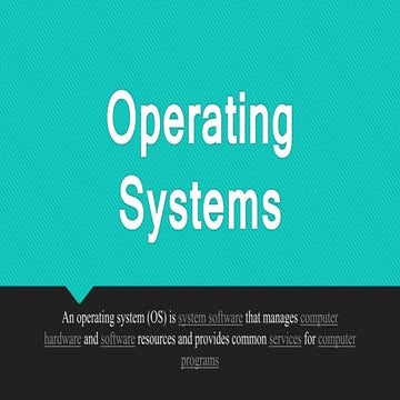 Presentation on operating systems (os) | PPT