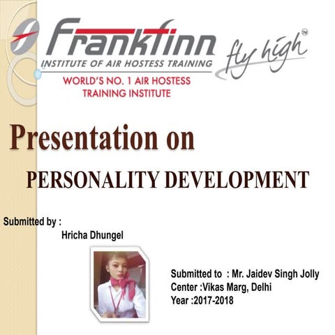 Frankfinn Presentation on Personality Development -Distinction by Hricha Dhungel