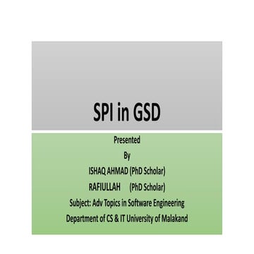 Presentation on Software process improvement in GSD