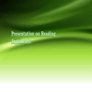 Presentation on Reading Arguments