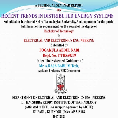 Presentation on recent trends in distribution sytems by  pogakula abdul nabi