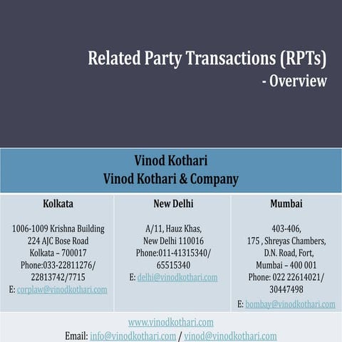 Presentation on related party transactions 