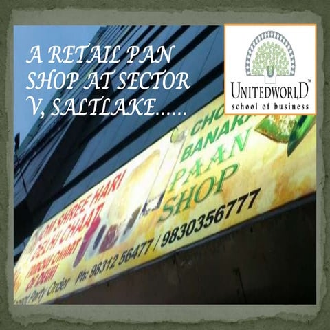 Presentation on  a retail shop