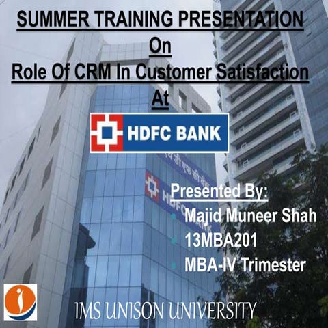 Customer Satisfaction Level In Hdfc Bank