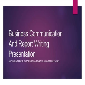 Presentation on sensitive business messages