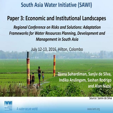 South Asia Water Initiative (SAWI) - Economic and Institutional Landscapes