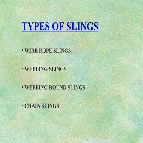 Presentation on slings
