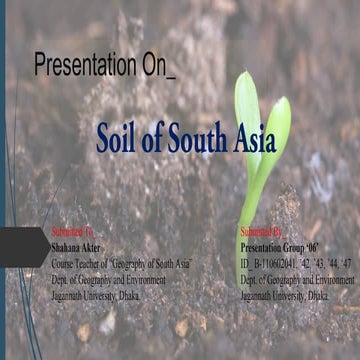Presentation on  soil of south asia