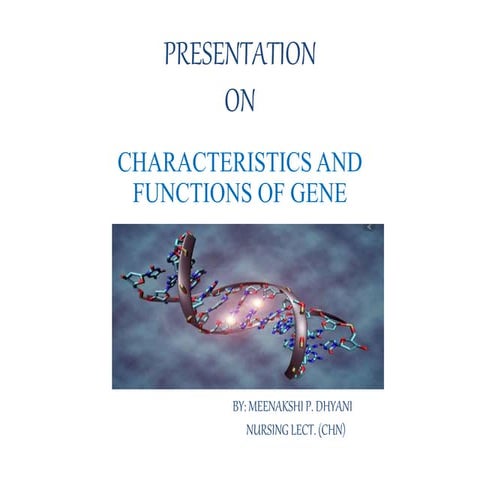 Presentation on st. and function of gene