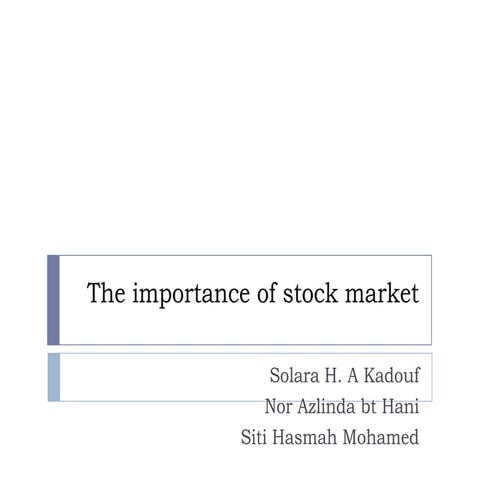 Presentation on stock market and growth