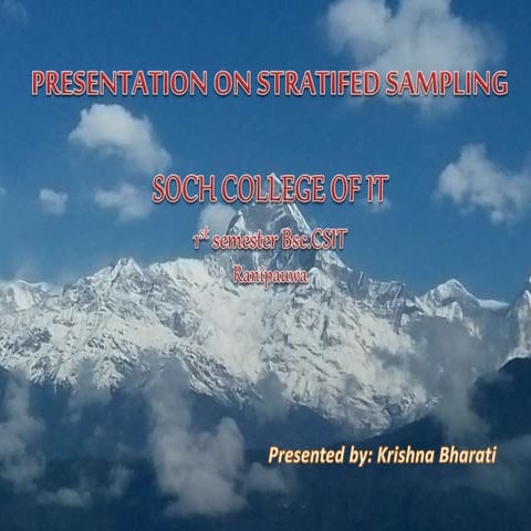 Presentation on stratified sampling