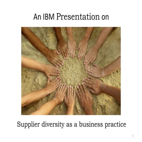 Presentation on Supplier Diversity as a Business Practice | PPT