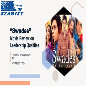 "Swades" Movie Review on Leadership Qualities