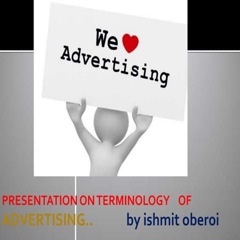 Presentation on terminology    of   advertising
