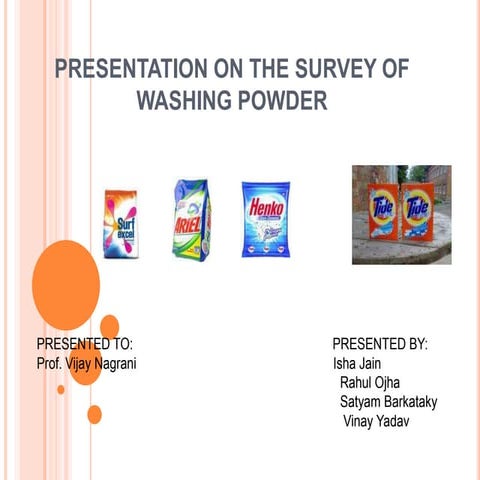 Presentation On The Survey Of Washing Powder