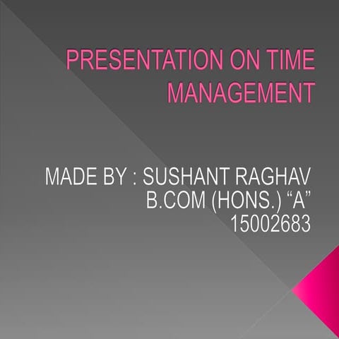 Presentation on time management