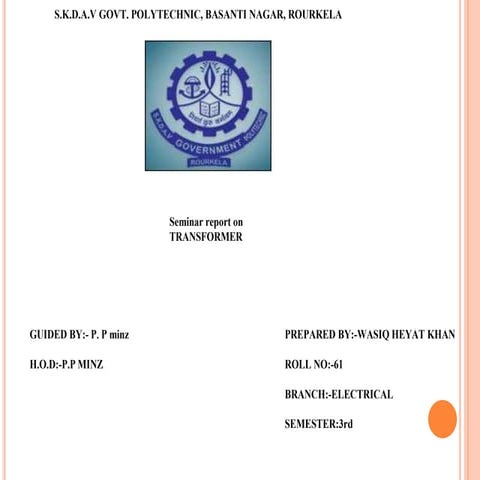 Presentation of transformer ppt | PPTX