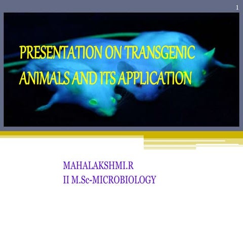 PRESENTATION ON TRANSGENIC ANIMALS AND ITS APPLICATION.pptx