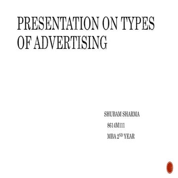 Presentation on types of advertising
