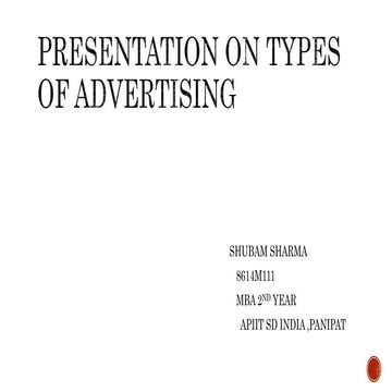 Presentation on types of advertising