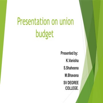 Presentation on union budget of india 2024