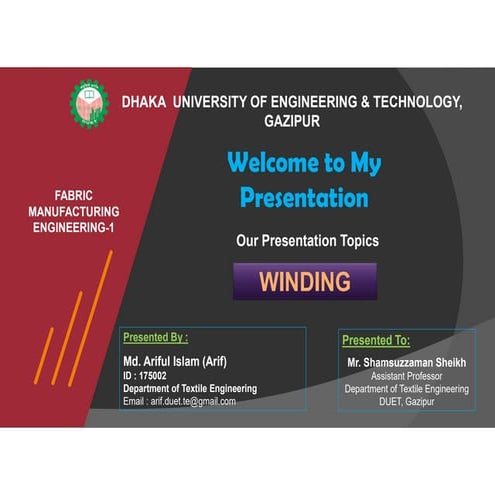 Study on Winding Process