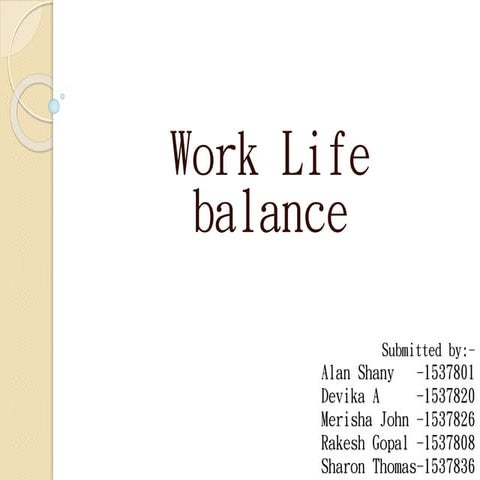 Presentation on work life balance