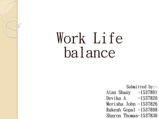 Work life balance | PPT