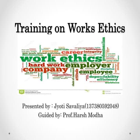 Presentation on works ethics in noble.............