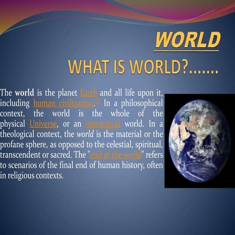 Presentation on world