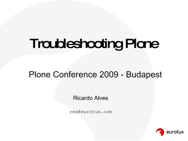 Troubleshooting Plone