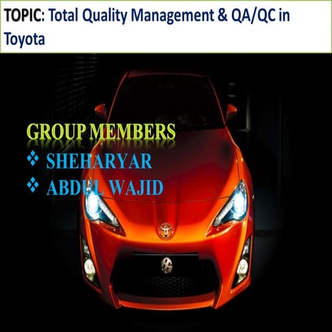 Quality and control Management 