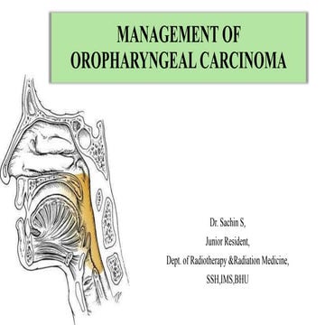 Oropharyngeal carcinoma management principles