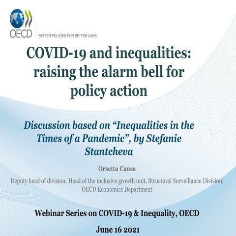 Inequalities in the Times of a Pandemic, Orsetta Causa