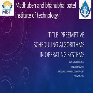 Comprehensive Overview of Preemptive Scheduling Algorithms in Operating ...