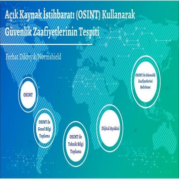 Açık Kaynak Siber İstihbarat Kullanarak Güvenlik Zafiyetlerini Belirlemek