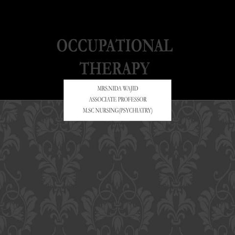 occupational therapy  powerpoint presentaionslide share