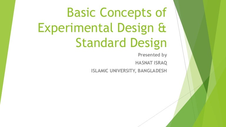 Basic Concepts Of Experimental Design Standard Design Statistics Basic Concepts Of Experimental Design Standard Design Statistics