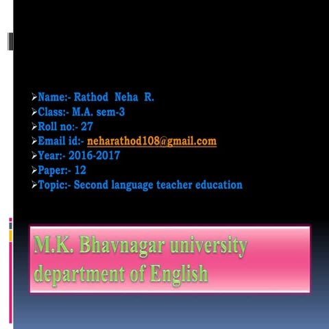 second language teacher education