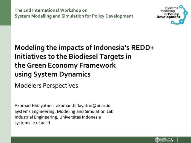Modelling Green Economy using SD