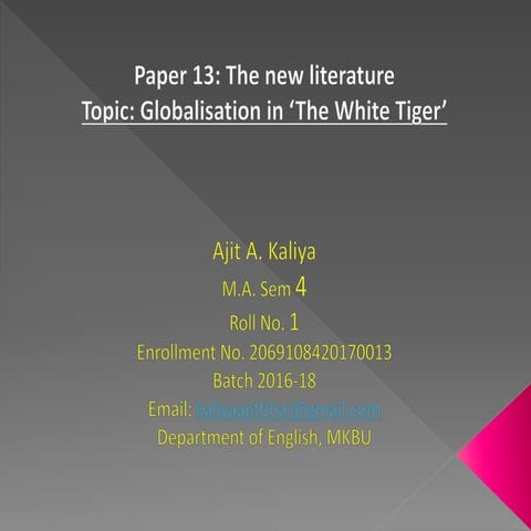 Globalisation in 'The White Tige'