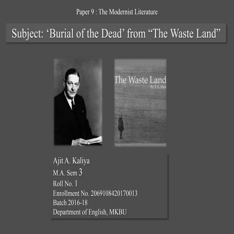 'Burial of the dead' from 'Waste Land'