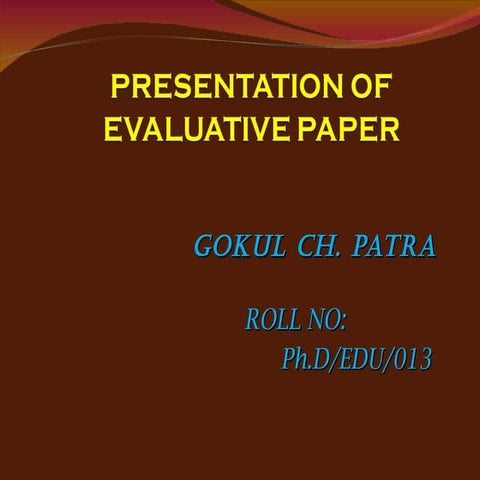 journal evaluation | PPT