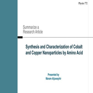 Synthesis and Characterization of Copper Oxide Nanoparticles and its ...