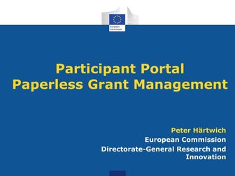 Participant Portal - Paperless Grant Management | presentation 1/4