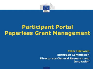 Participant Portal - Paperless Grant Management | presentation 1/4