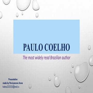 Presentation about Paulo Coelho