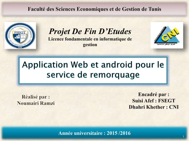 Présentation PFE (Conception et développement d'une application web && mobile...