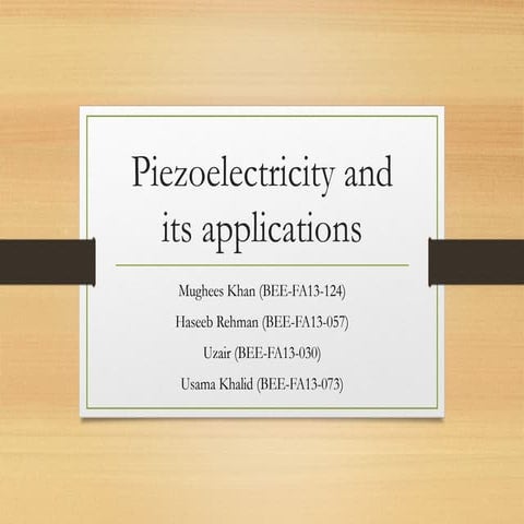 Presentation of piezoelectricity